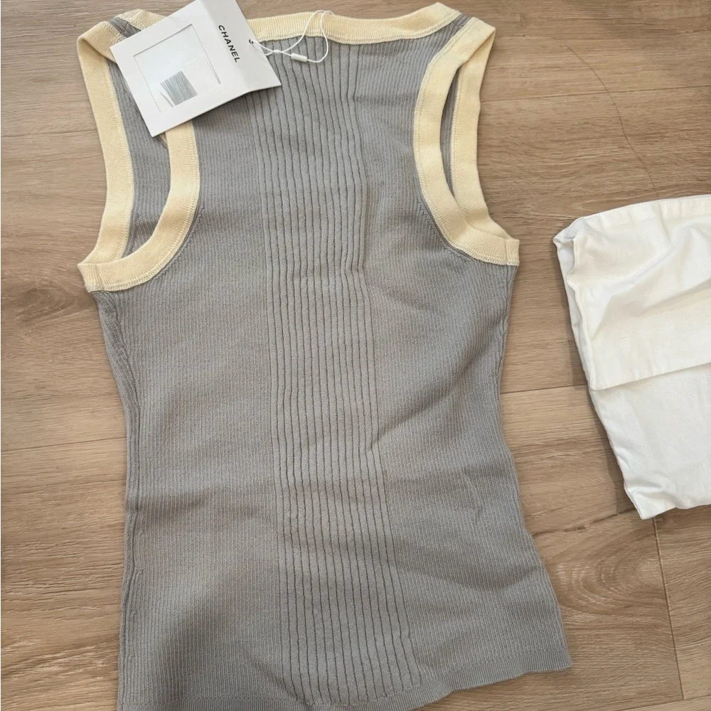 CHANEL Gray and Cream Tank Top - Picture 5 of 5